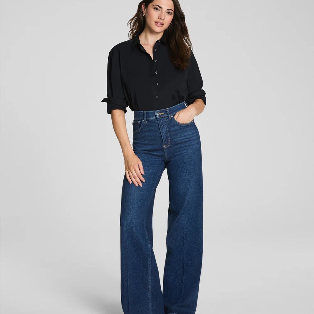 Spanxshape Authentic 360 Wide Leg Jeans Adriatic Blue Tall Medium
